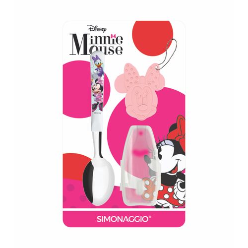 Jogo De Talher Infantil 3 Pçs Com Chaveiro Minnie Mouse Simonaggio
