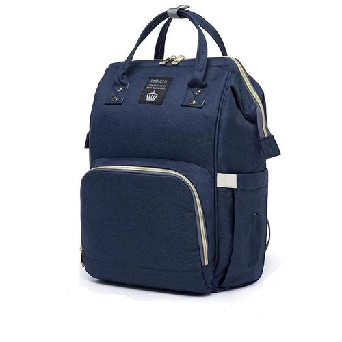 Mochila Maternidade Multifuncional Azul Lequeen