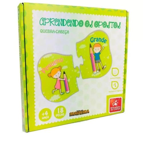 Jogo Aprendendo Os Opostos 18 Peças Brincadeira De Criança