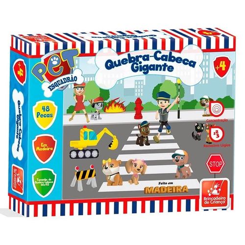 Jogo Quebra Cabeça 48 pçs Esquadrão Pet Brincadeira De Criança