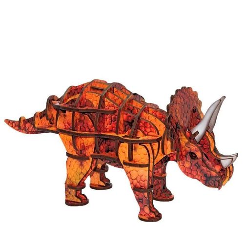 Quebra Cabeça 3D Dinossauros Triceratops Brincadeira De Criança