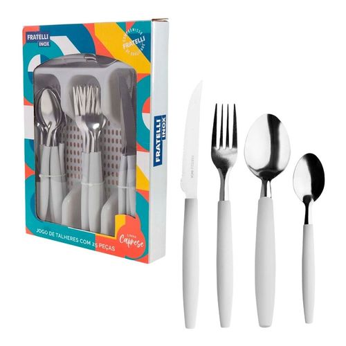 Jogo De Talheres Com 25 Peças Inox Cinza Fratelli