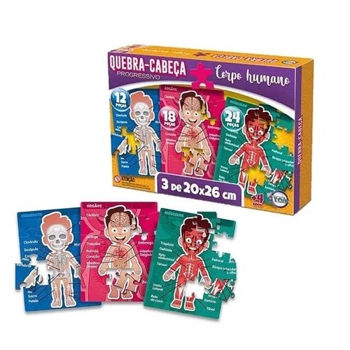 Quebra Cabeça Corpo Humano 54pçs Toia Brinquedos