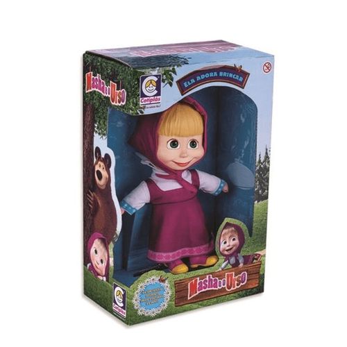 Boneca Masha Vinil Masha E O Urso Cotiplas