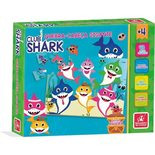 Jogo Quebra Cabeça Gigante 48pçs Club Shark Brincadeira De Criança