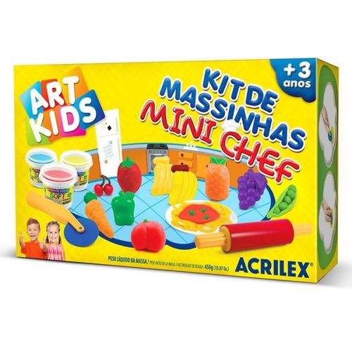 Kit de Massinha de Modelar Criativa Art Kids Mini Chef 150g Acrilex