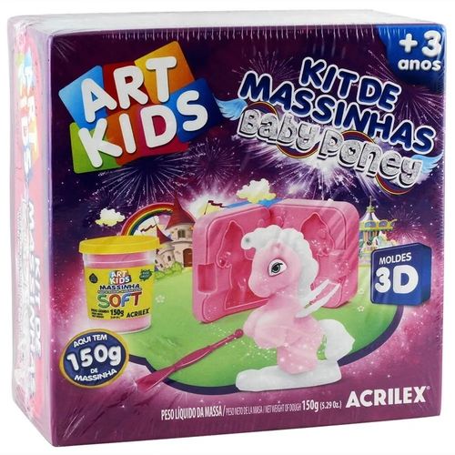 Kit de Massinha de Modelar Criativa Art Kids Baby Poney 150g Acrilex