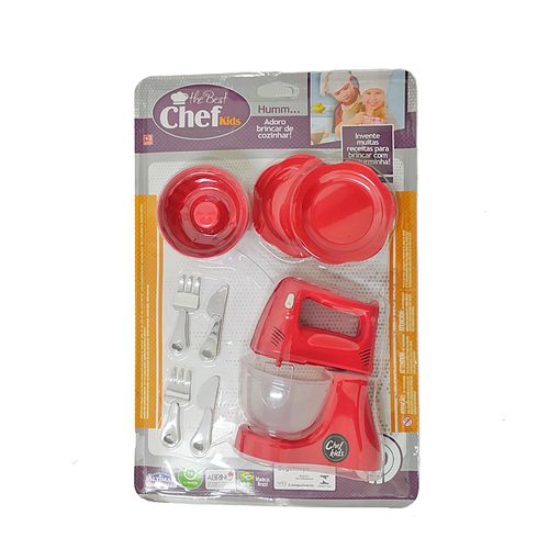 Brinquedo Kit Batedeira Chef Kids Vermelho Kids Zuca Toys
