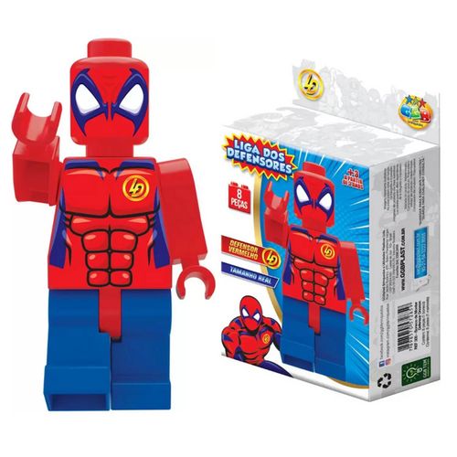 Boneco De Montar Liga Dos Defensores Defensor Vermelho GGB Brinquedos