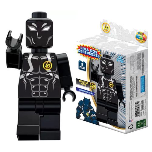 Boneco De Montar Liga Dos Defensores Defensor Preto GGB Brinquedos