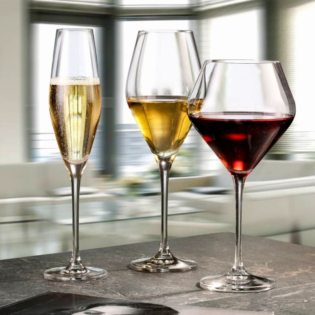 Encontraproduto.com.br - Jogo 6 Taças Champanhe Loxia Cristal Ecológico Bohemia