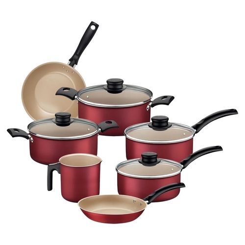 Jogo de Panelas Turim em AlumInio Starflon Max Vermelho 07 Peças Tramontina