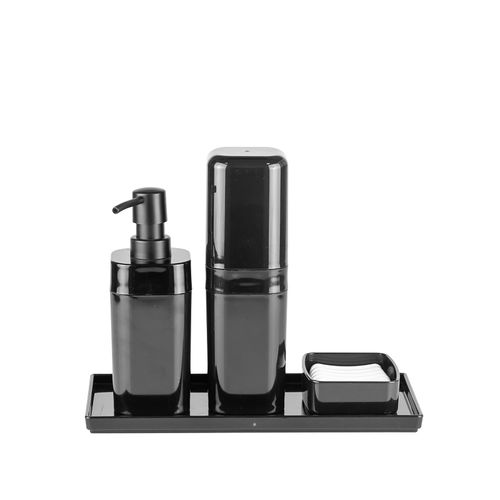 Kit Banho Splash 4 Peças Preto Coza