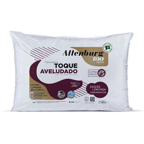 Travesseiro 48x68cm Toque Aveludado Branco Altenburg