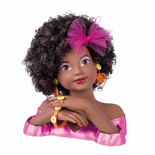 Busto Boneca Charmosa Rainbow Negra 2579 Cotiplas
