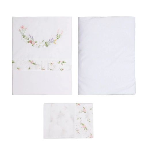 Jogo De Berço Tamanho Americano 1732 Arco De Flores Mami