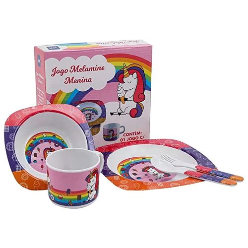 Jogo AlimentaCAo Melamine UnicOrnio Yazi