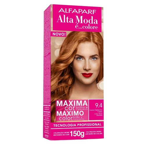 Tinta Para Cabelo 150G 9,4 Louro Clarissimo Cobre Alta Moda