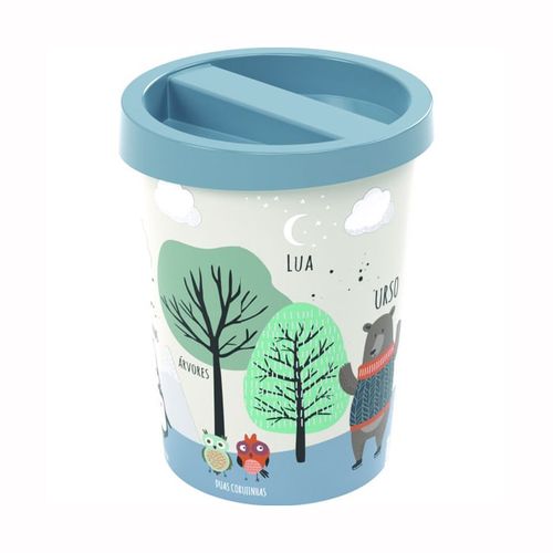 Lixeira Infantil 5,3L Bichinhos Azul 13399 Plasútil