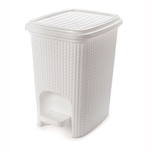 Lixeira de Plástico 12L com Pedal Trama Branca 8832 Plasútil