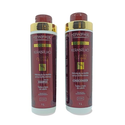 Kit Shampoo e Condicionador Banho de Verniz 1L Kerabrasil