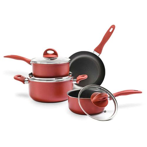 Conjunto De Panelas Em Alumínio Com 04 Peças Paprika Vemelho Brinox