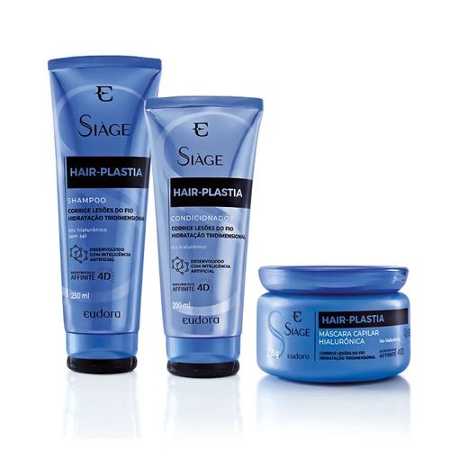 Kit Hair Plastia Shampoo, Condicionador e Máscara Siage