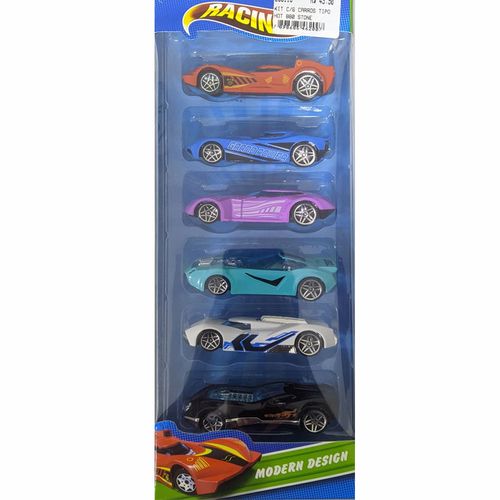 Kit com 6 Carros Tipo Hot Stone