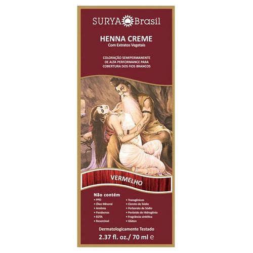 Tintura Creme Vermelho 70ml Henna Surya