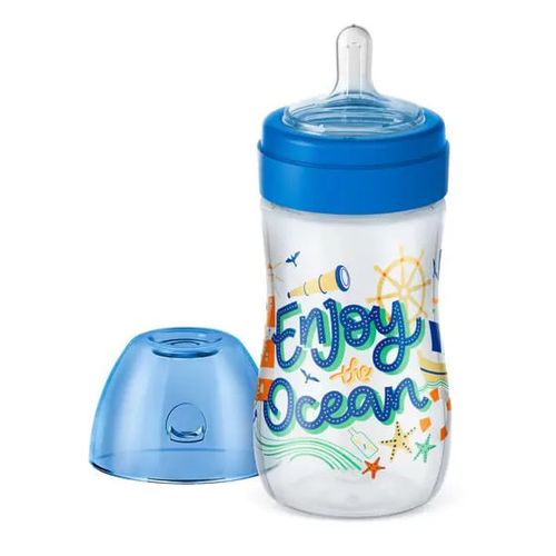 Mamadeira Super Divertida 260ml Azul Lillo