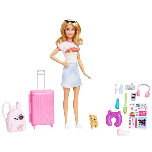 Barbie Conjunto De Viagem Boneca E Pets Hjy18 Mattel