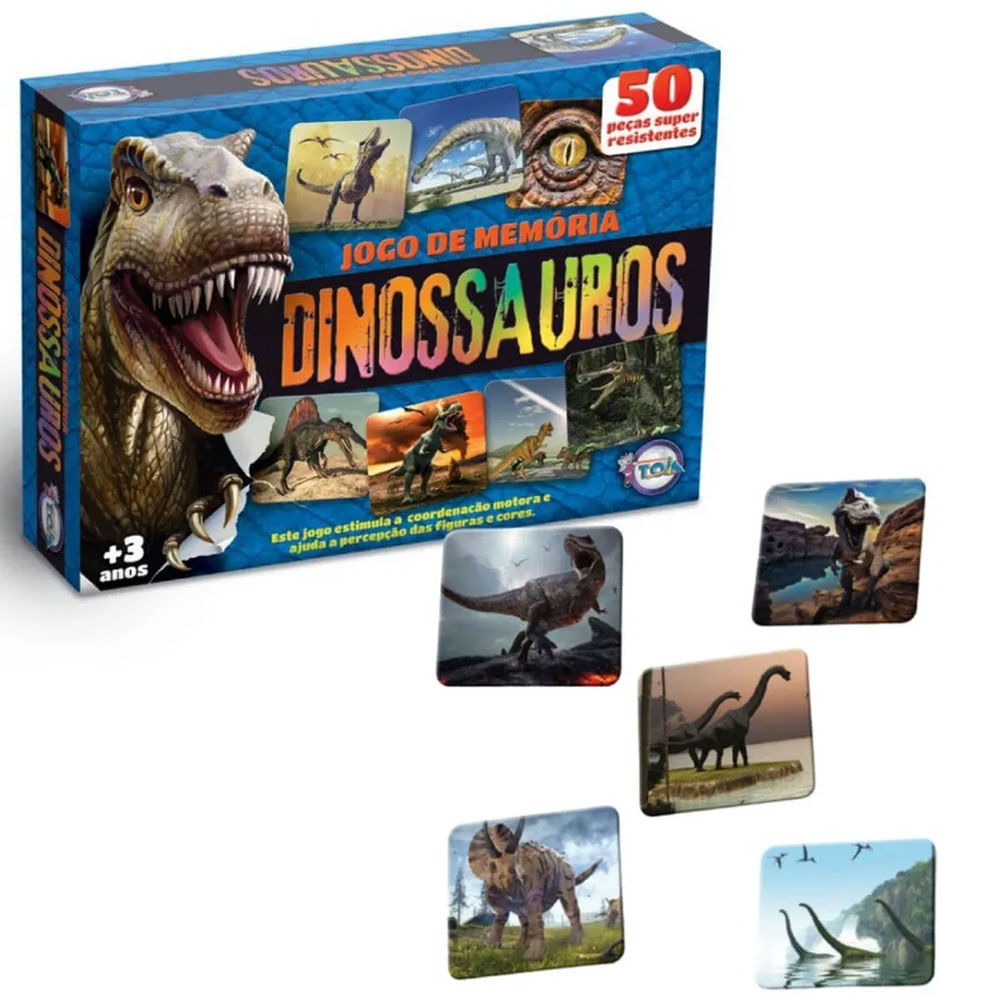 Jogo da Memória Dinossauro - Pais E Filhos - lojabw