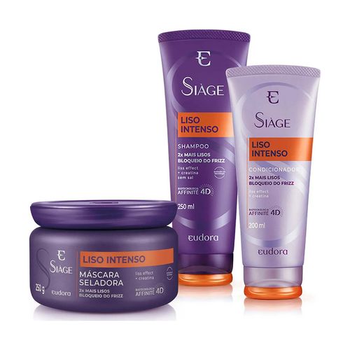Kit Liso Intenso Shampoo, Condicionador e Máscara Siage