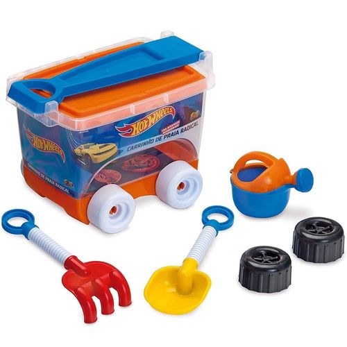 Kit Praia Carrinho Baú Hot Wheels Fun