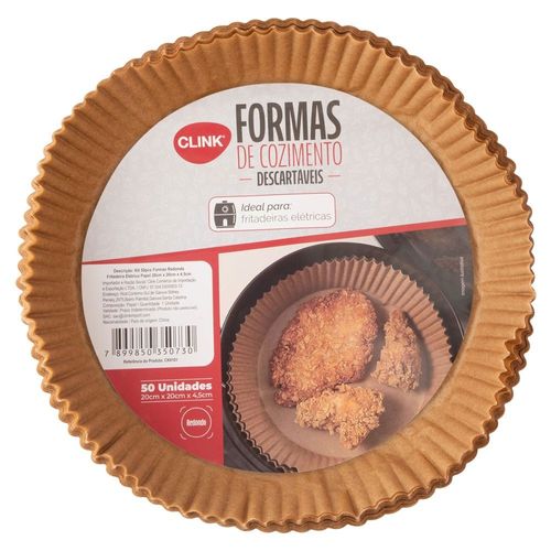Formas Descartáveis Para Air Fryer Com 50 Unidades 19,5cm Clink