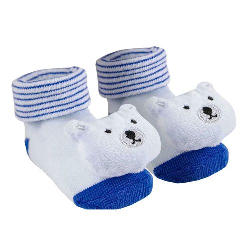Meia Antiderrapante Com Chocalho Urso 14485 Buba