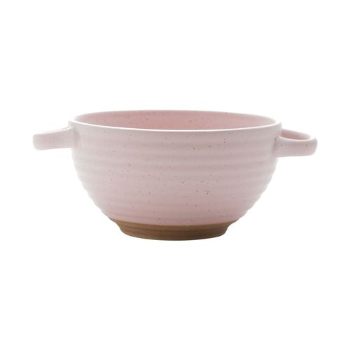 Conjunto 2 Bowls Cerâmica com Alça Rosa 12x7cm 35386 Bom Gourmet