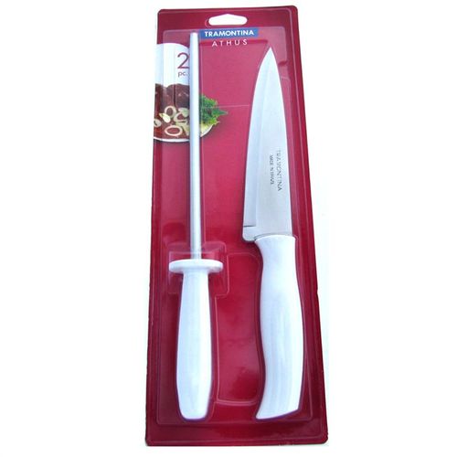 Conjunto Faca e Chaira Inox com 2 Peças Athus 23099/084 Tramontina