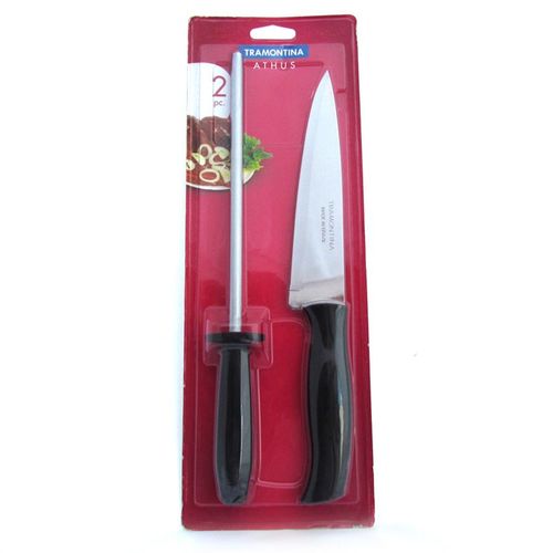Conjunto Faca e Chaira Inox com 2 Peças Athus 23099/087 Tramontina
