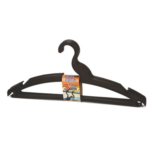 Conjunto Cabide Com 3 Peças Gold Preto Ercaplast