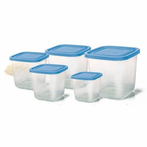 Conjunto Mantimento Quadrado 5 Peças Transparente 2205 Ercaplast