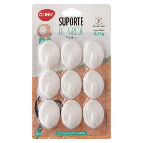 Kit 9 Ganchos De Plástico Ck3562 Clink