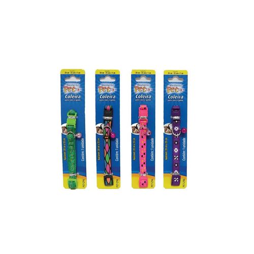 Coleira de Nylon Western Estampas Sortidas Com Fecho e Guizo Pet-296