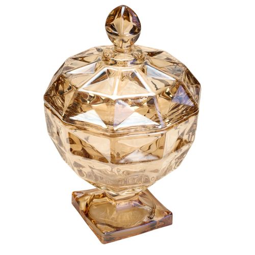 Bomboniere Decorativa Cristal Âmbar 18x24cm 26651 Rojemac