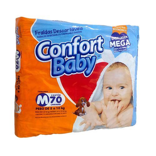 Fraldas Descartáveis Confort Baby M 70 Und