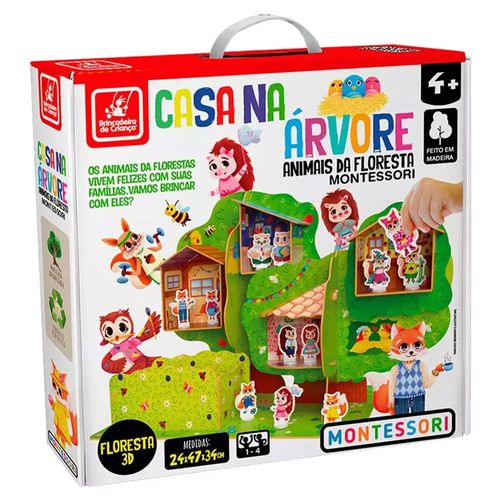 Casinha Na Árvore Animais Na Floresta Montessori Brincadeira De Criança