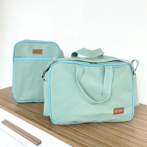 Kit Bolsa Maternidade (Bolsa e Mochila) Verde Menta Juliana Art Baby