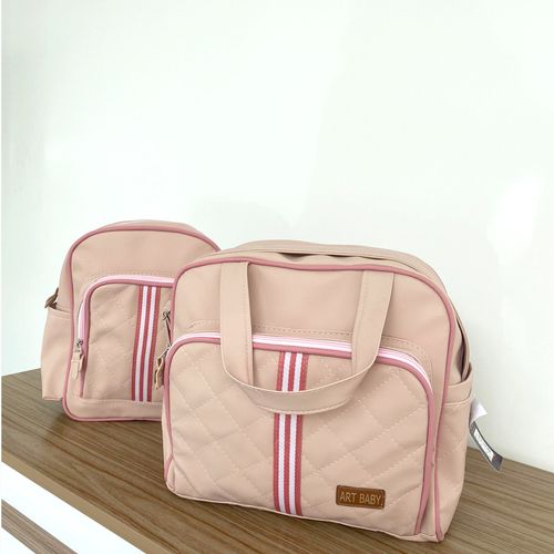 Kit Bolsa Maternidade (Bolsa e Mochila) Rosa Nayane Art Baby