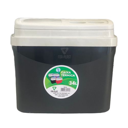 Caixa Térmica Preta 34L 10124 Forplast