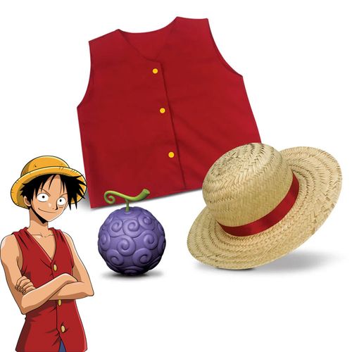 Fantasia Monkey D Luffy vermelho Tamanho Único Elka